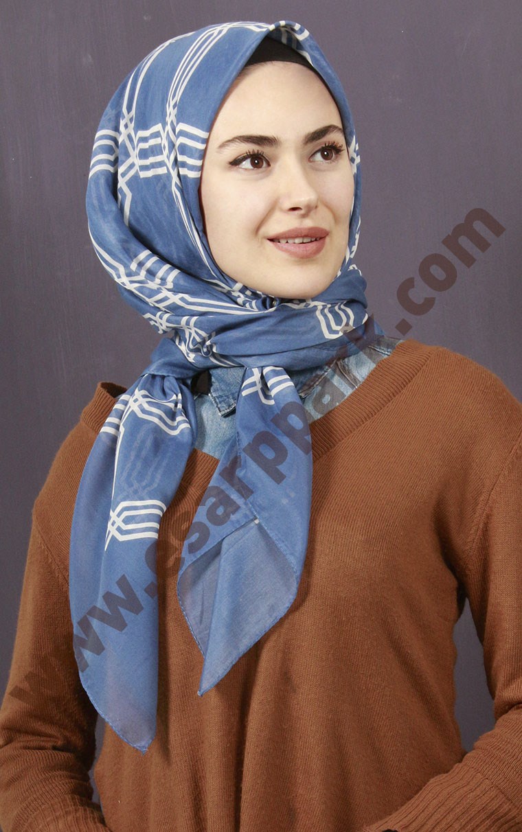 Pamuklu 140x140 Cm Eşarp 1093-3