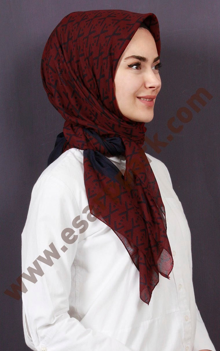 Pamuklu 140x140 Cm Eşarp 1095-12