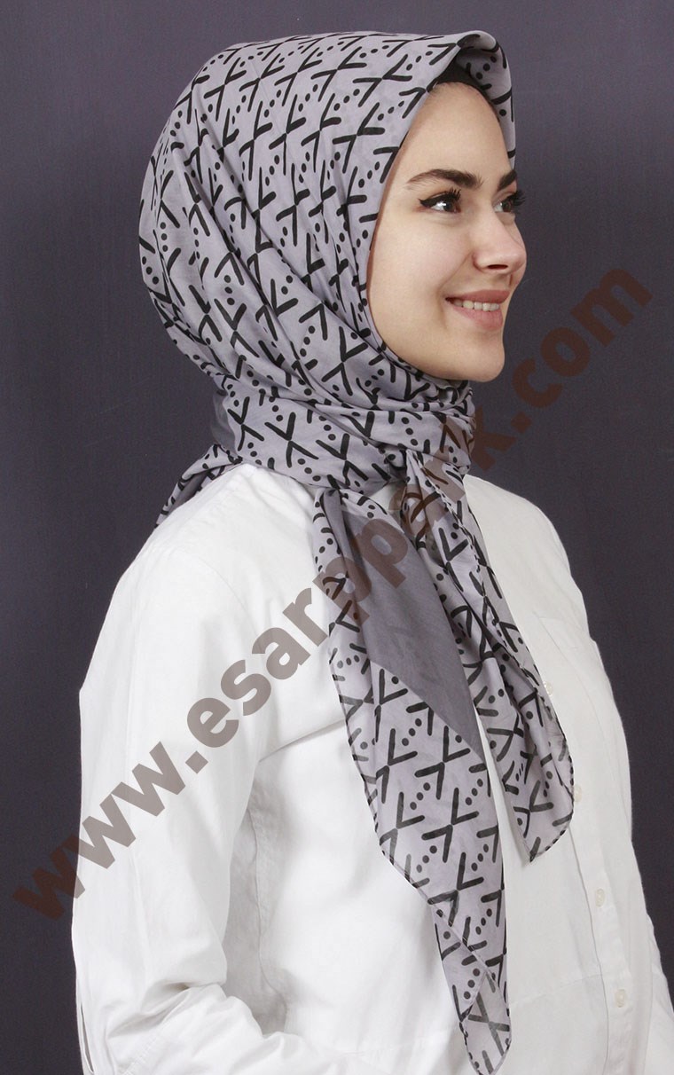 Pamuklu 140x140 Cm Eşarp 1095-8