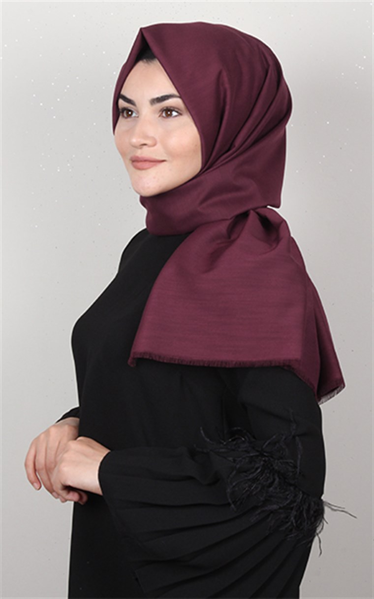 Pamuklu Ağaç Kabuğu Şal 1654-15 Bordo