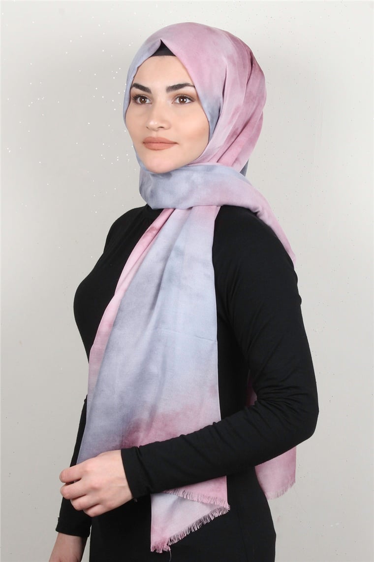 Pamuklu Desenli Şal 5756-7 Pembe