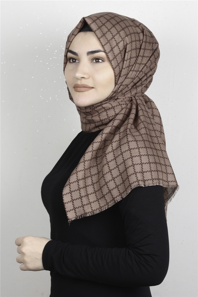 Pamuklu Desenli Şal 5758-9 Fondöten