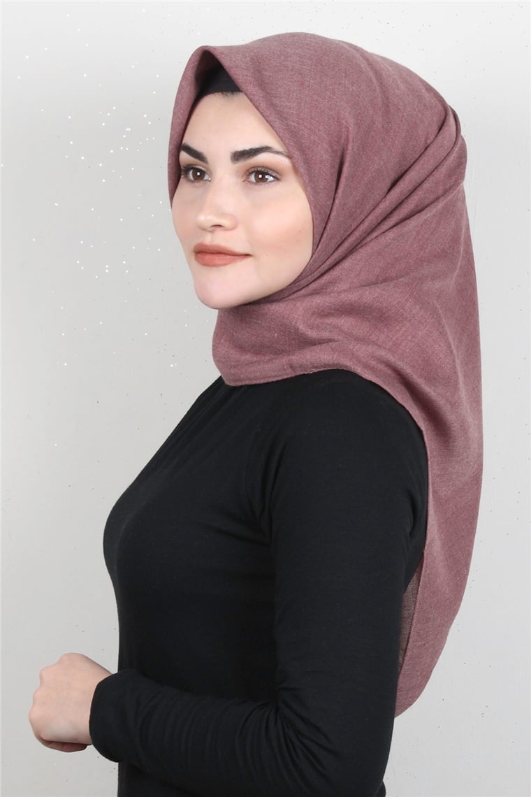 Pamuklu Düz Eşarp 3512-16 Gül Kurusu