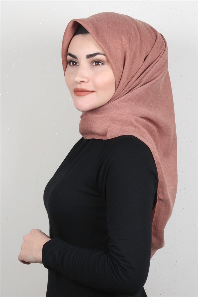 Pamuklu Düz Eşarp 3512-18 Kiremit