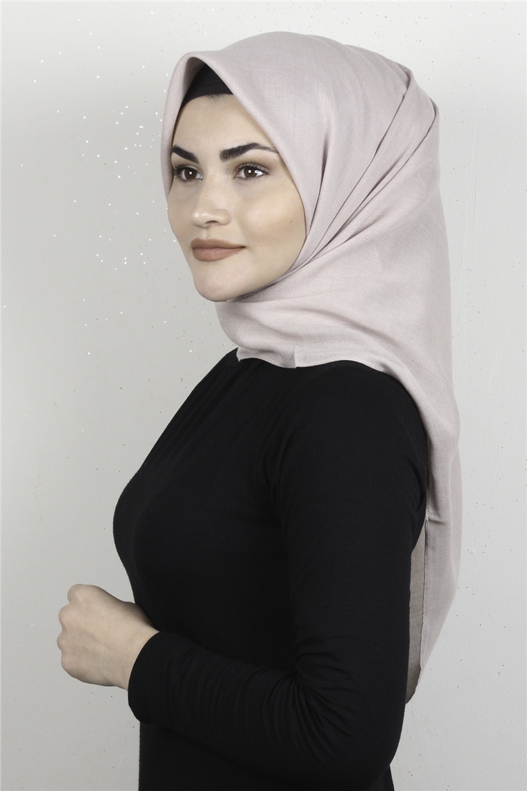 Pamuklu Düz Eşarp 3512-6 Vizon