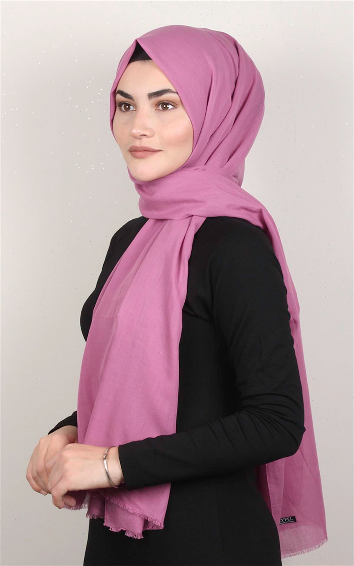 Pamuklu Düz Şal 2803-28 Pembe