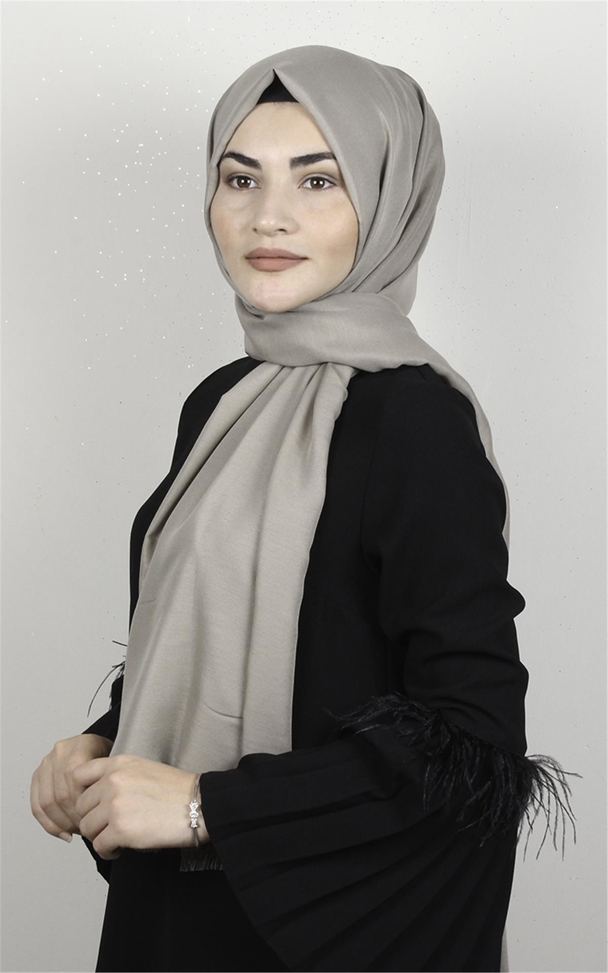 Pamuklu Düz Şal 2803-33 Sütlü Kahve