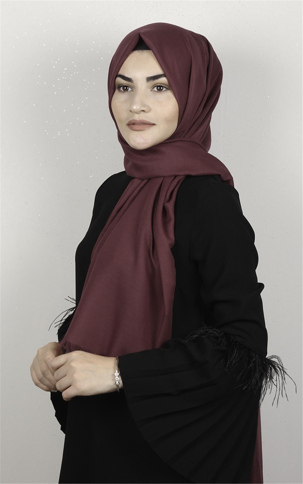 Pamuklu Düz Şal 2803-6 Bordo