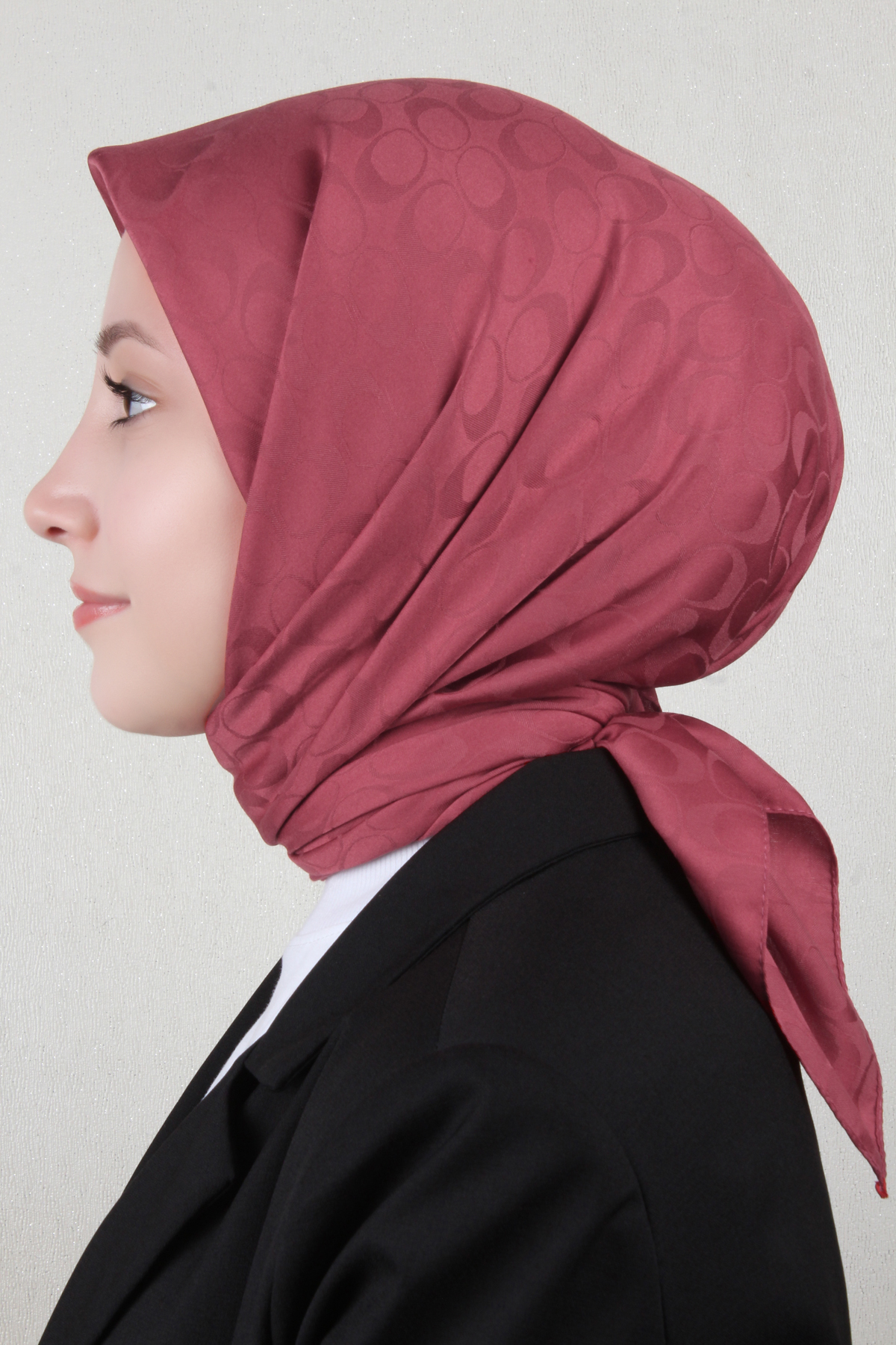 Pamuklu Jakar Eşarp 4114-1 Vişne Çürüğü