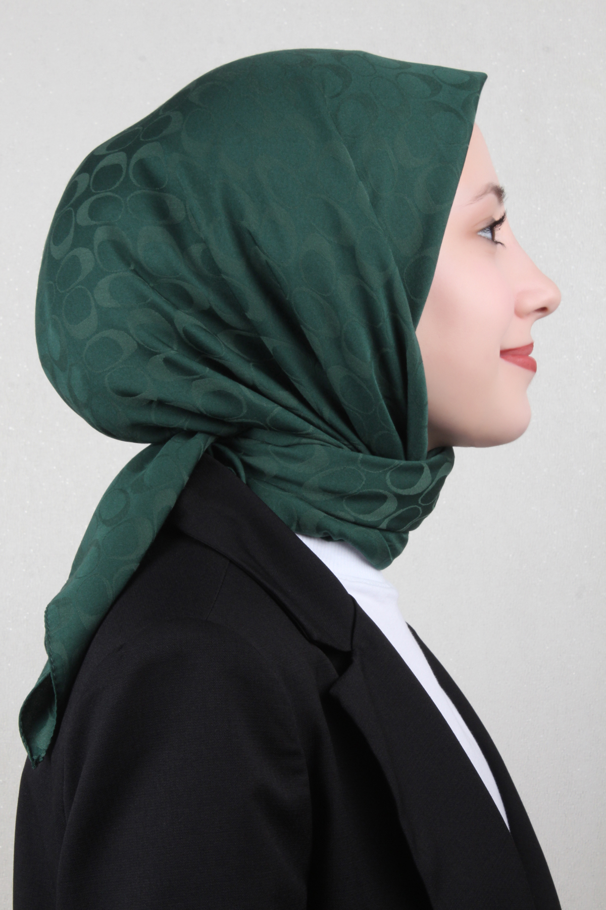 Pamuklu Jakar Eşarp 4114-10 Zümrüt