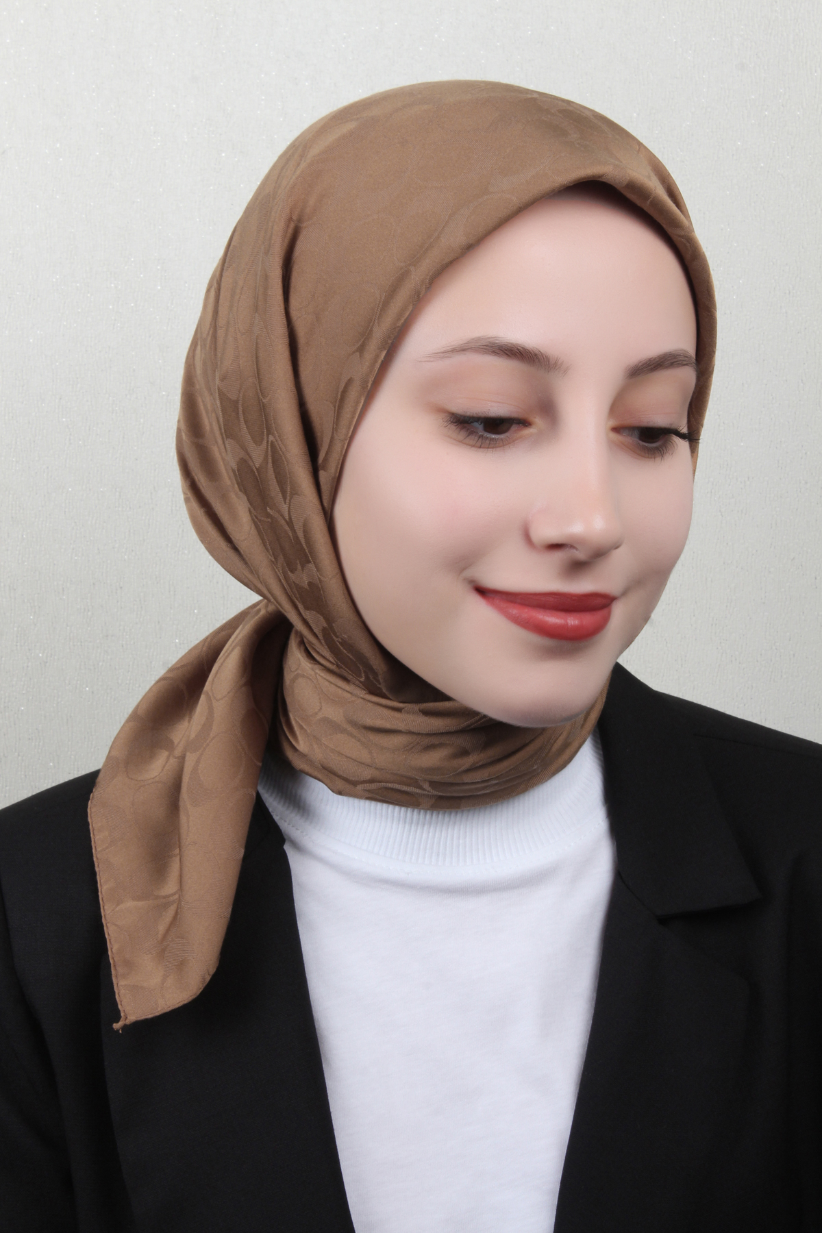 Pamuklu Jakar Eşarp 4114-12 Karamel