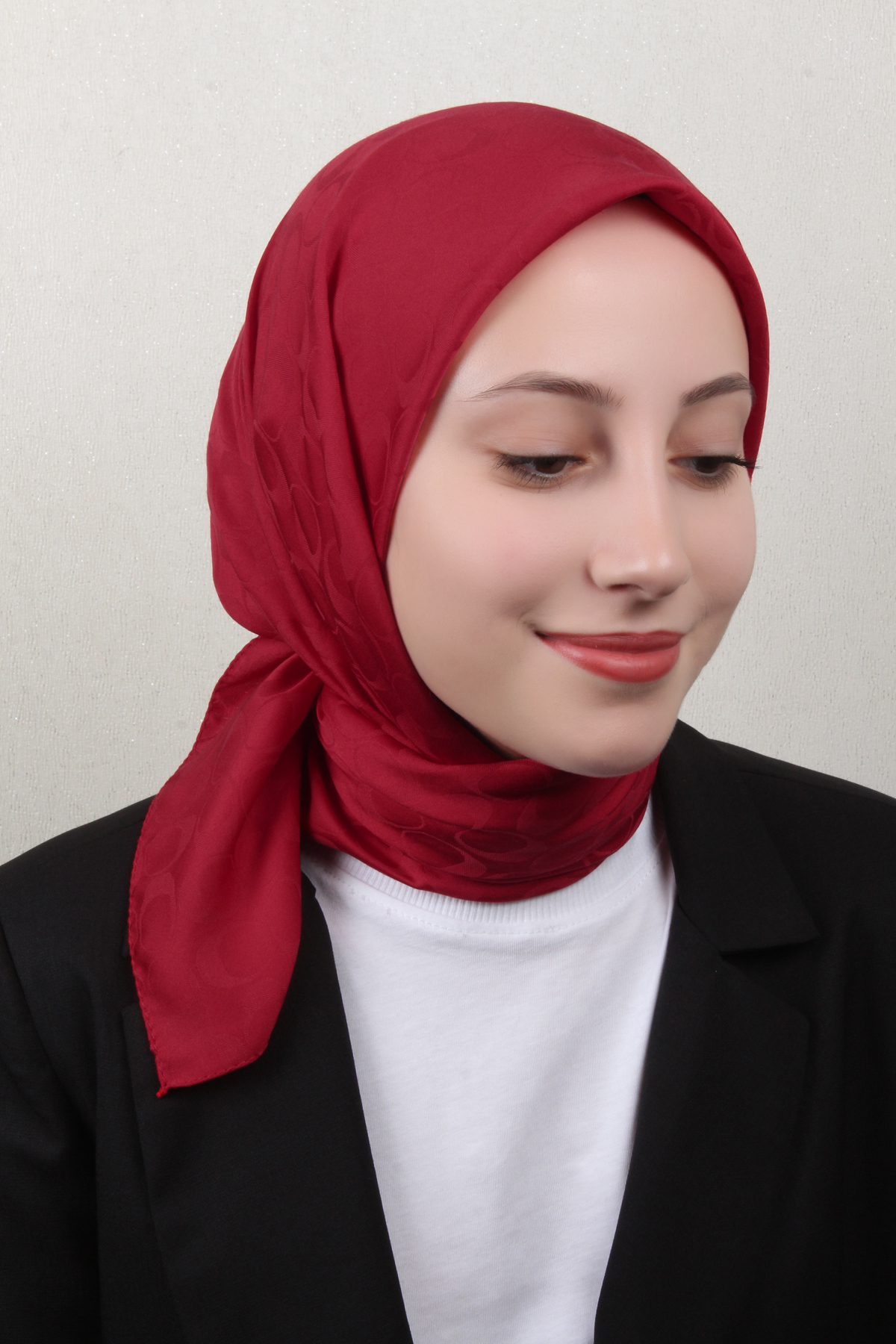 Pamuklu Jakar Eşarp 4114-25 Kırmızı
