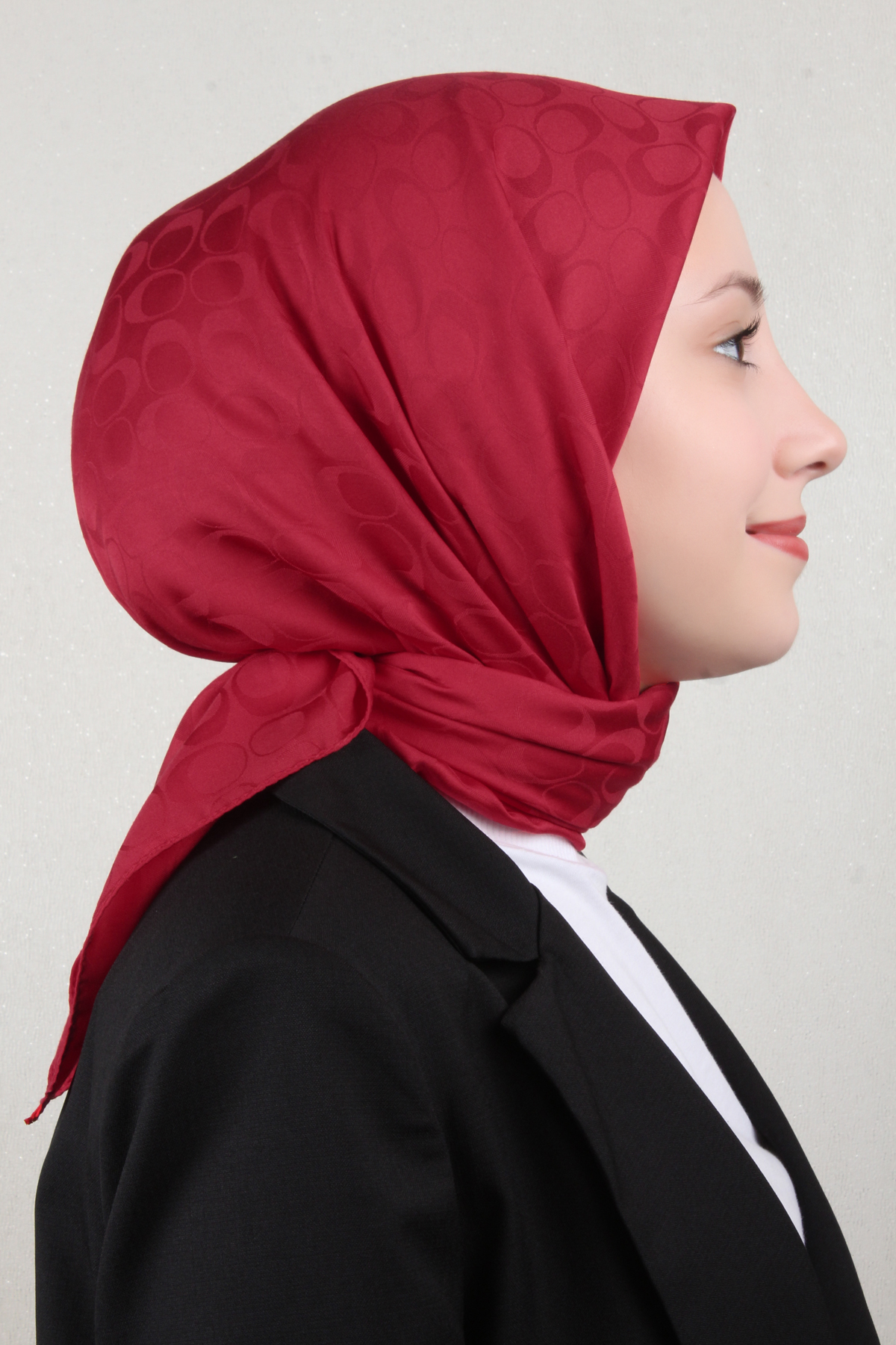 Pamuklu Jakar Eşarp 4114-25 Kırmızı