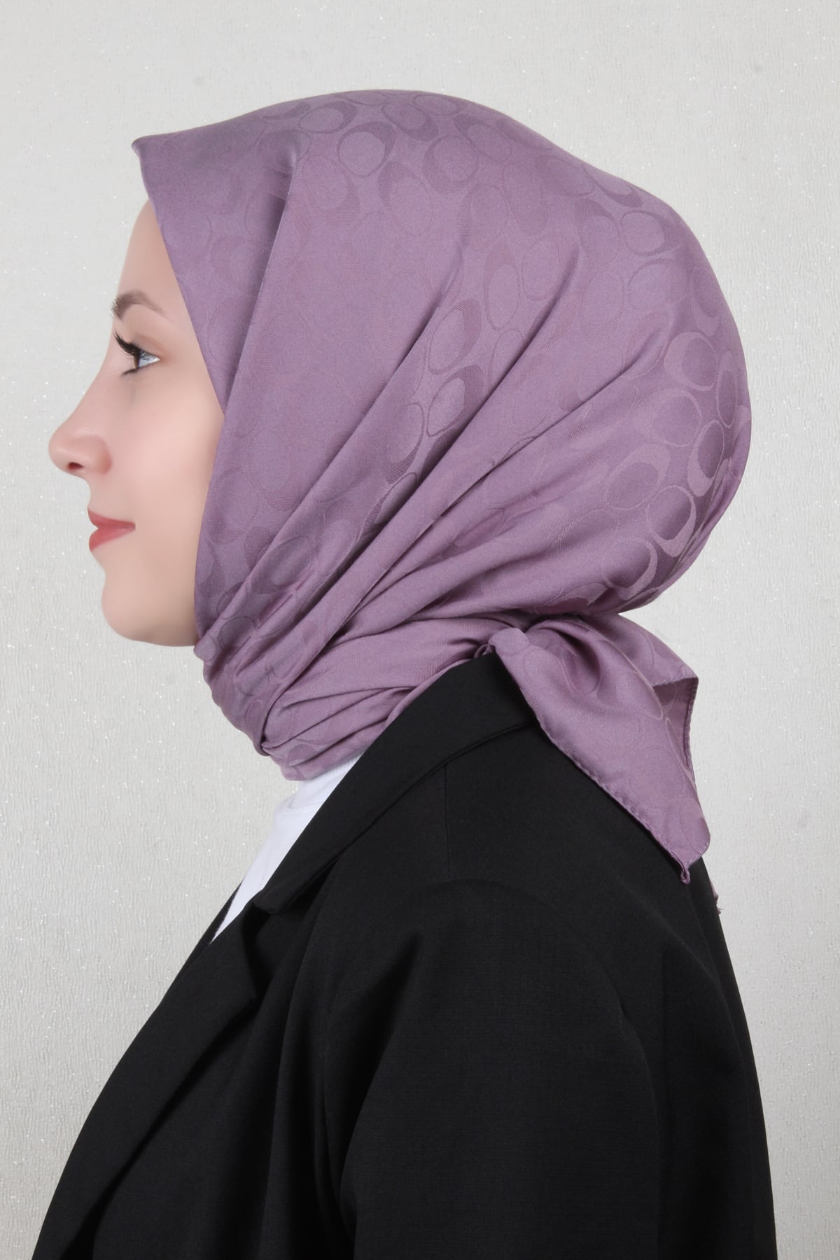 Pamuklu Jakar Eşarp 4114-27 İncir Moru
