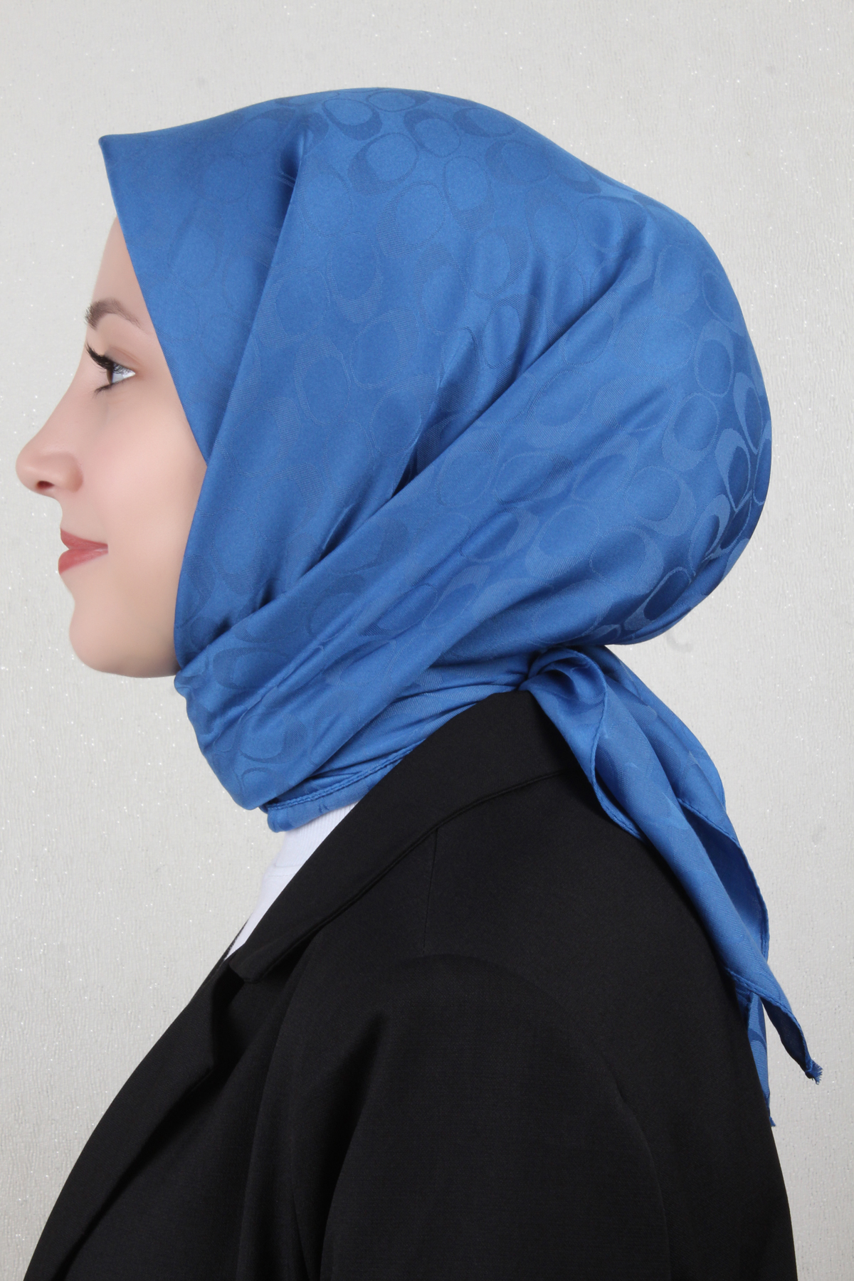 Pamuklu Jakar Eşarp 4114-28 Mavi