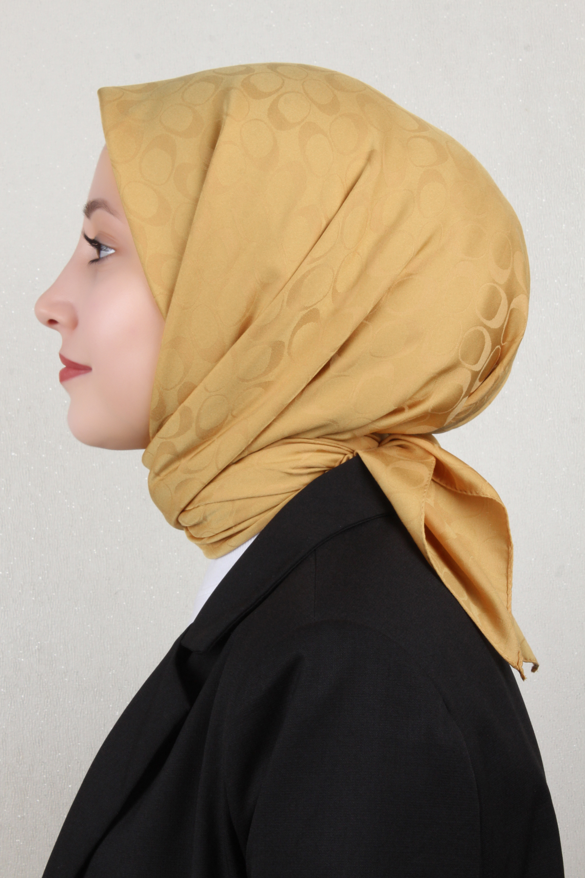 Pamuklu Jakar Eşarp 4114-5 Hardal