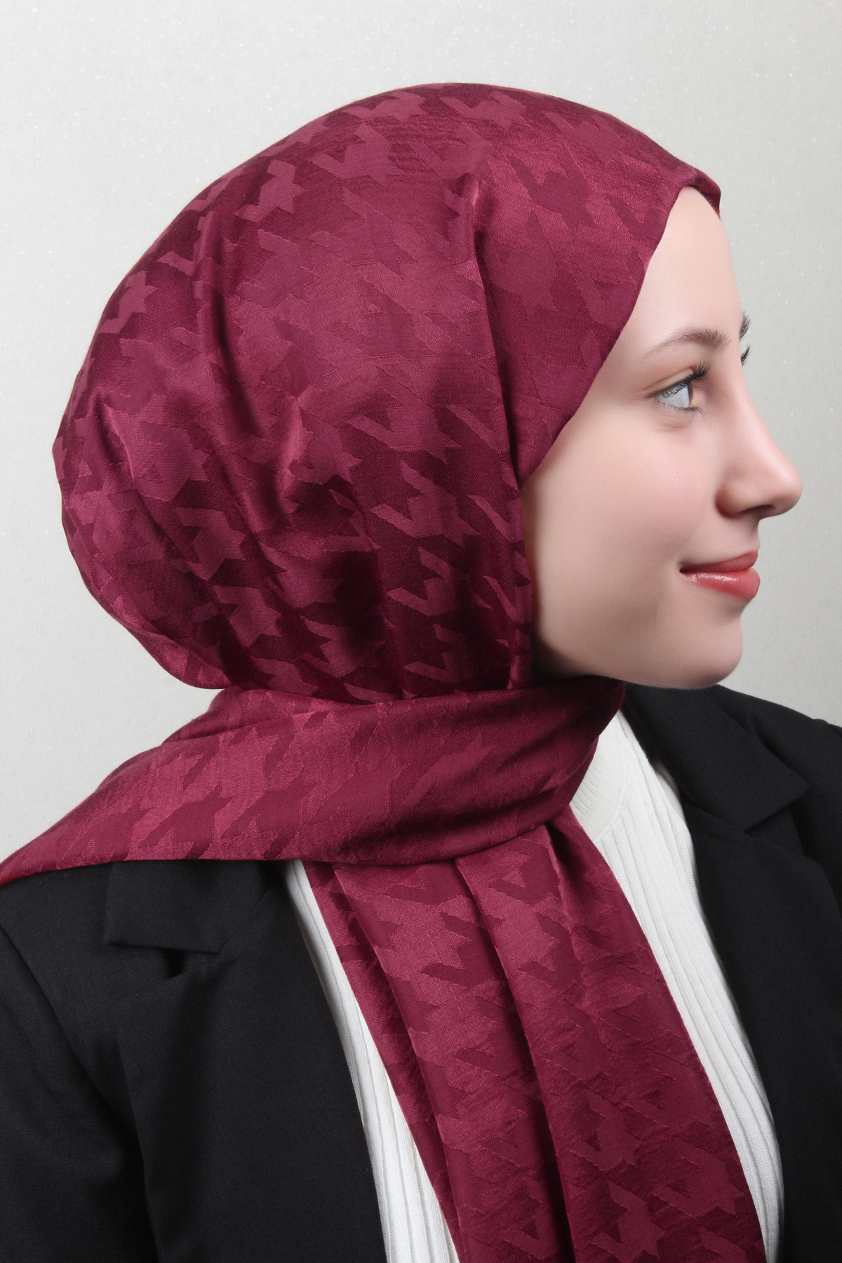 Pamuklu Jakar Şal 4110-19 Bordo