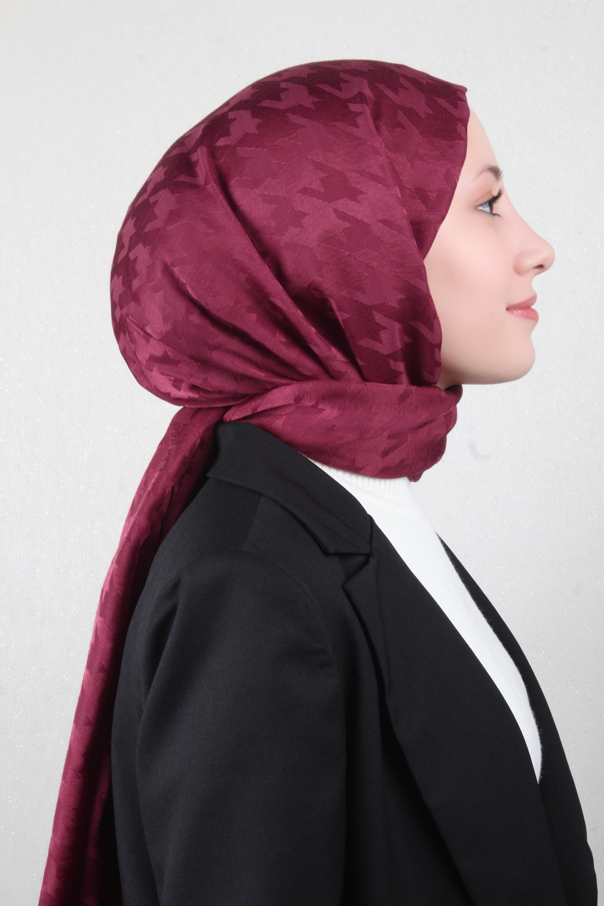 Pamuklu Jakar Şal 4110-19 Bordo