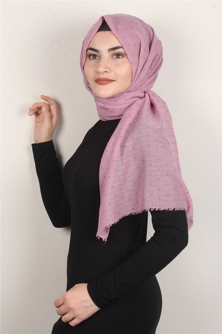 Pamuklu Pıt Pıt Şal 3092-25 Pembe