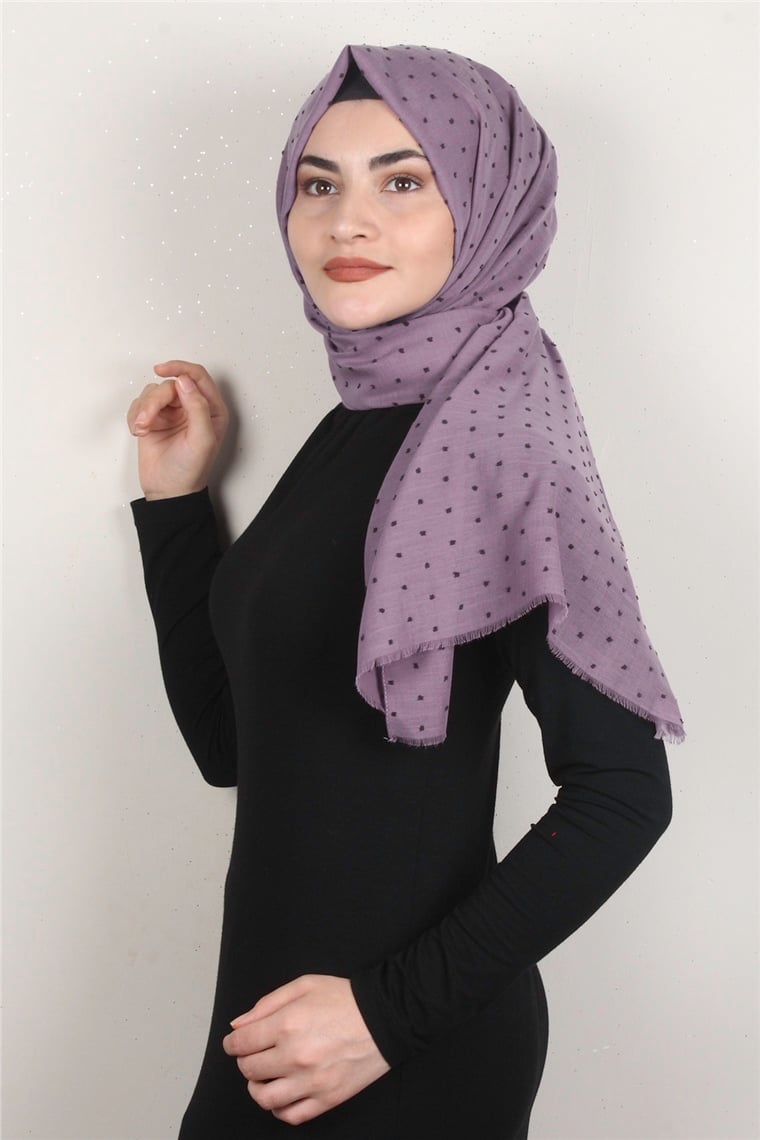 Pamuklu Pıt Pıt Şal 3092-27 Leylak