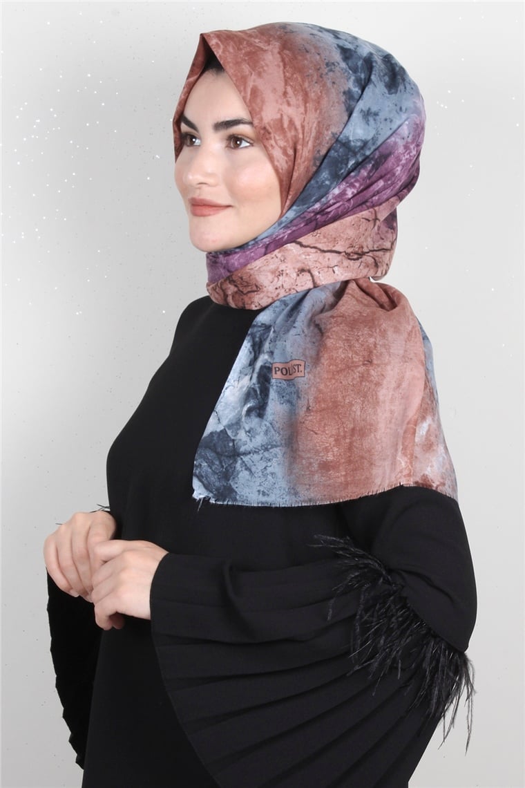 Pamuklu Serin Şal 2450-15 İndigo-Mor