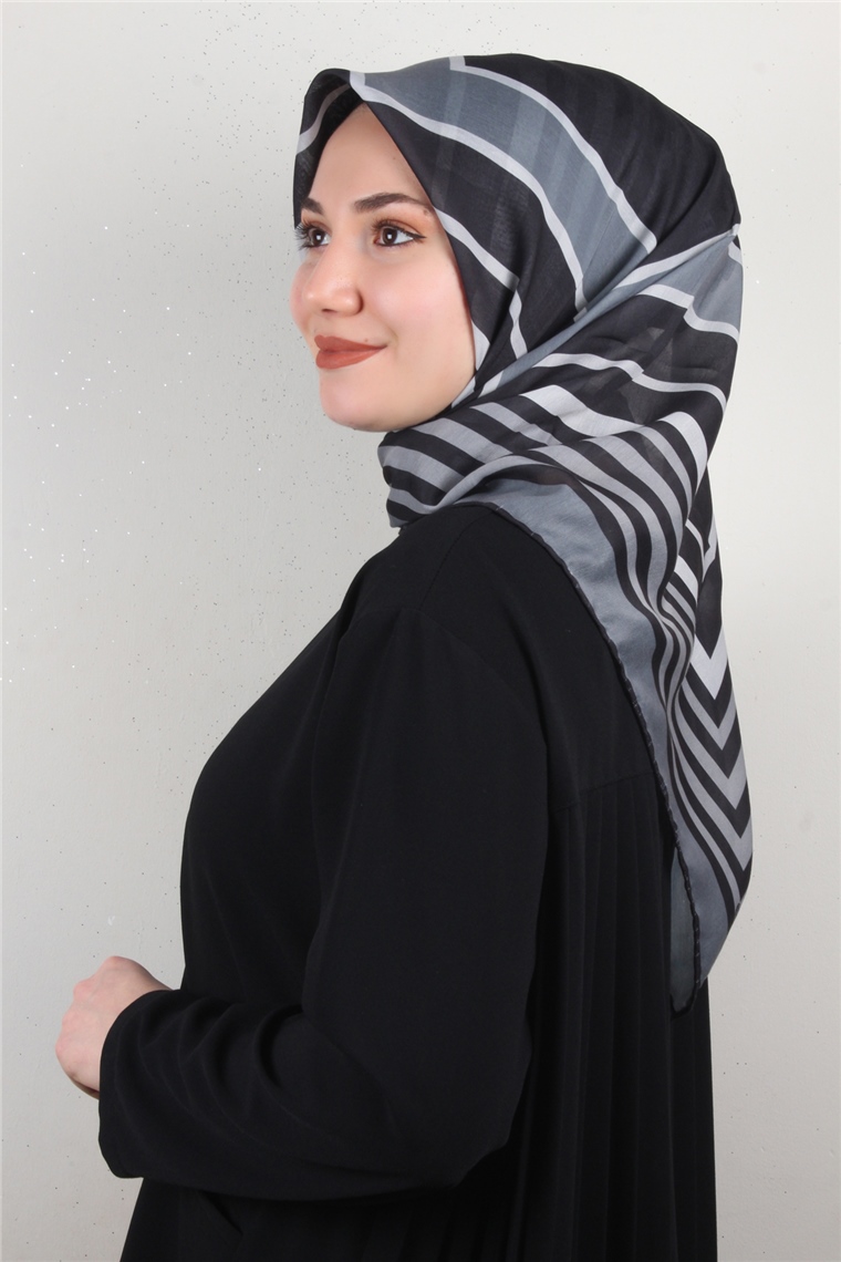 Pamuklu Soft Eşarp 3303-2 Füme