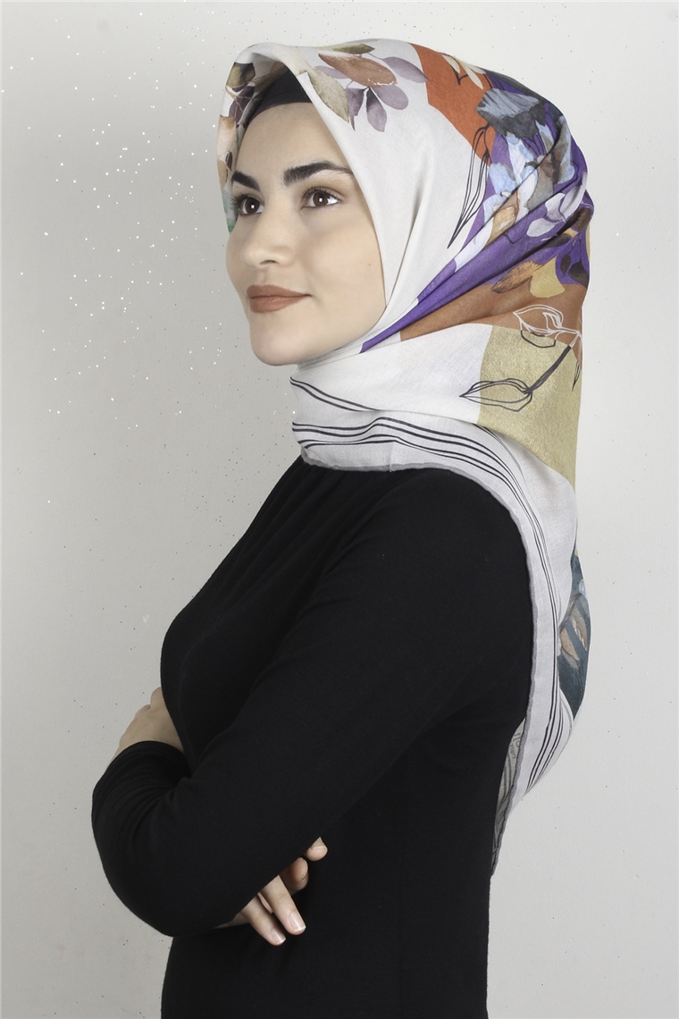 Pamuklu Soft Eşarp 3325-8 Desenli