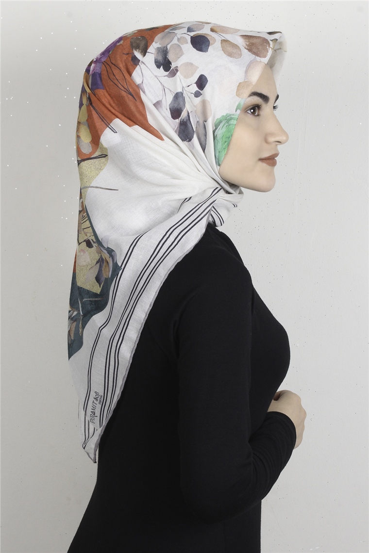 Pamuklu Soft Eşarp 3325-8 Desenli