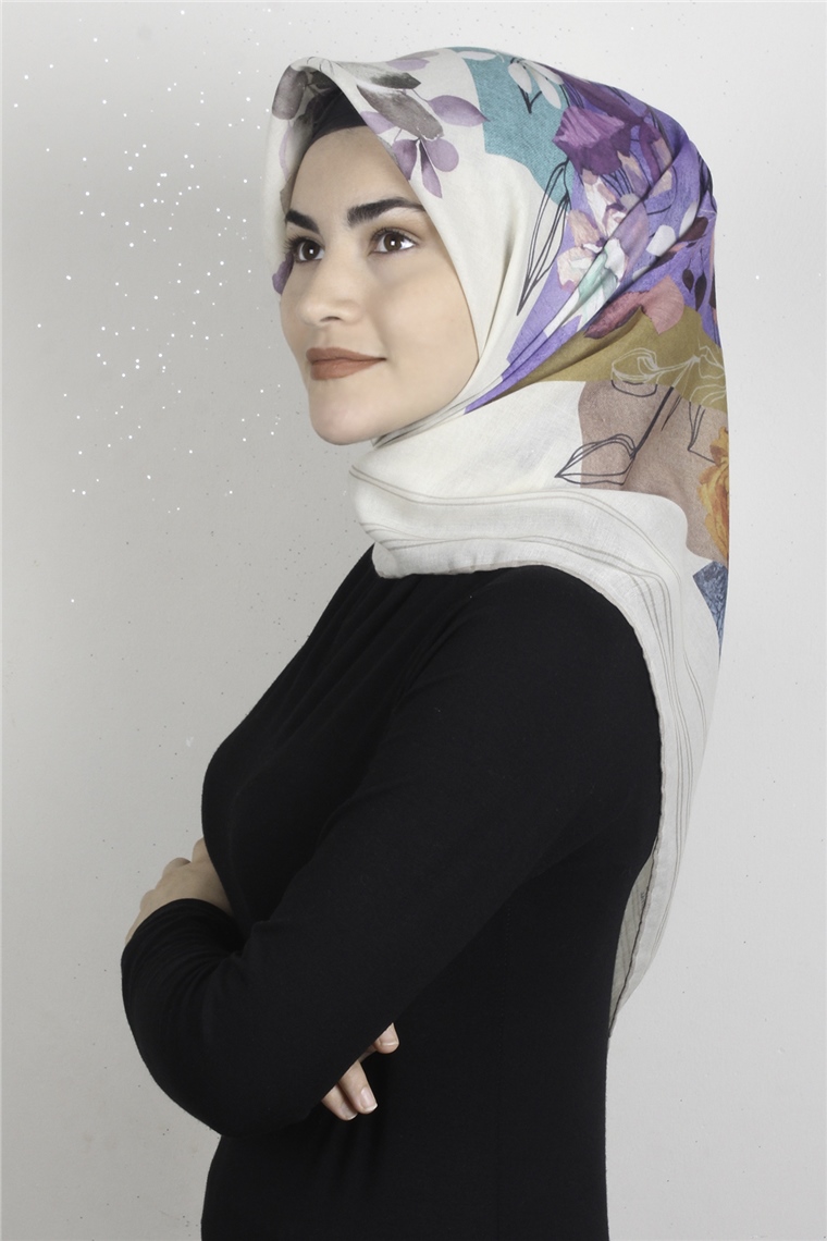 Pamuklu Soft Eşarp 3325-9 Desenli