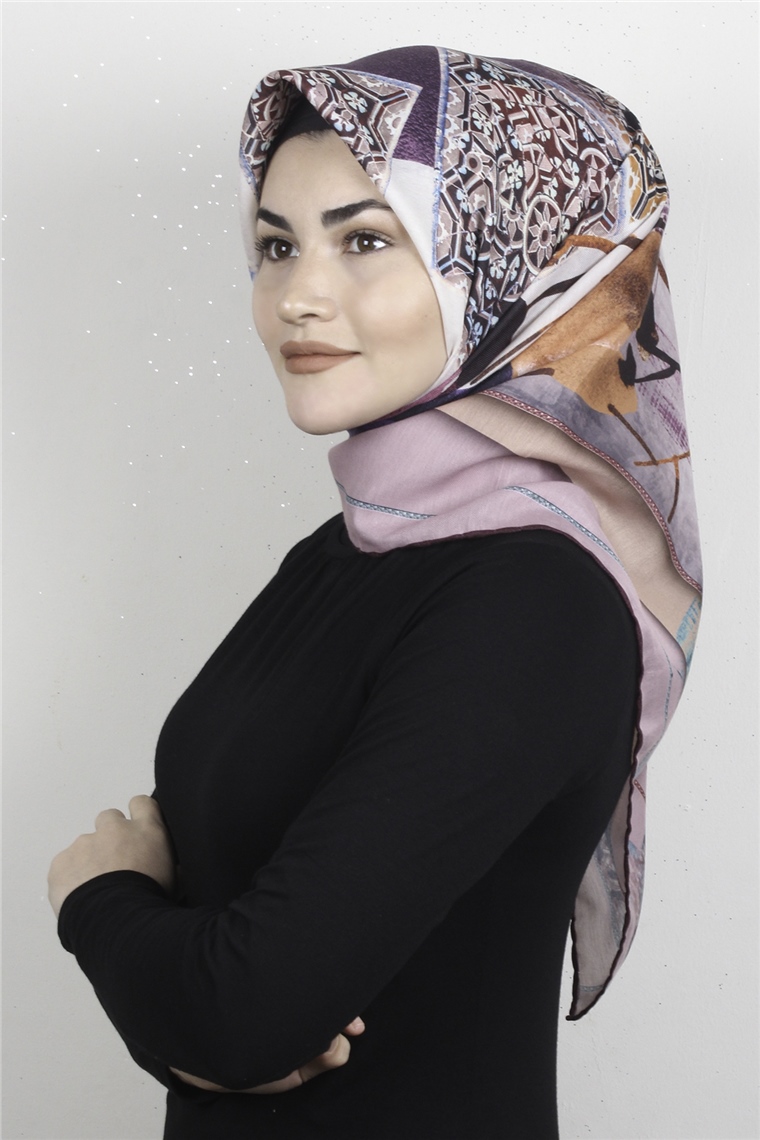 Pamuklu Soft Eşarp 3327-4 Gül Kurusu