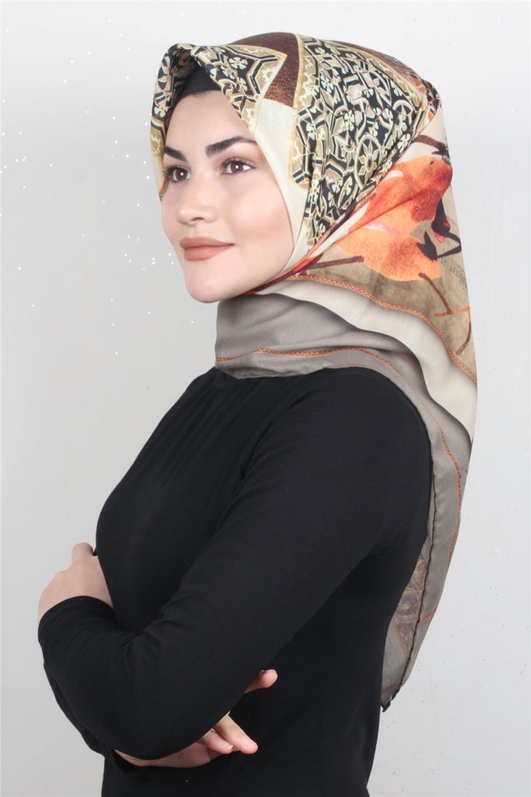 Pamuklu Soft Eşarp 3327-7 Haki