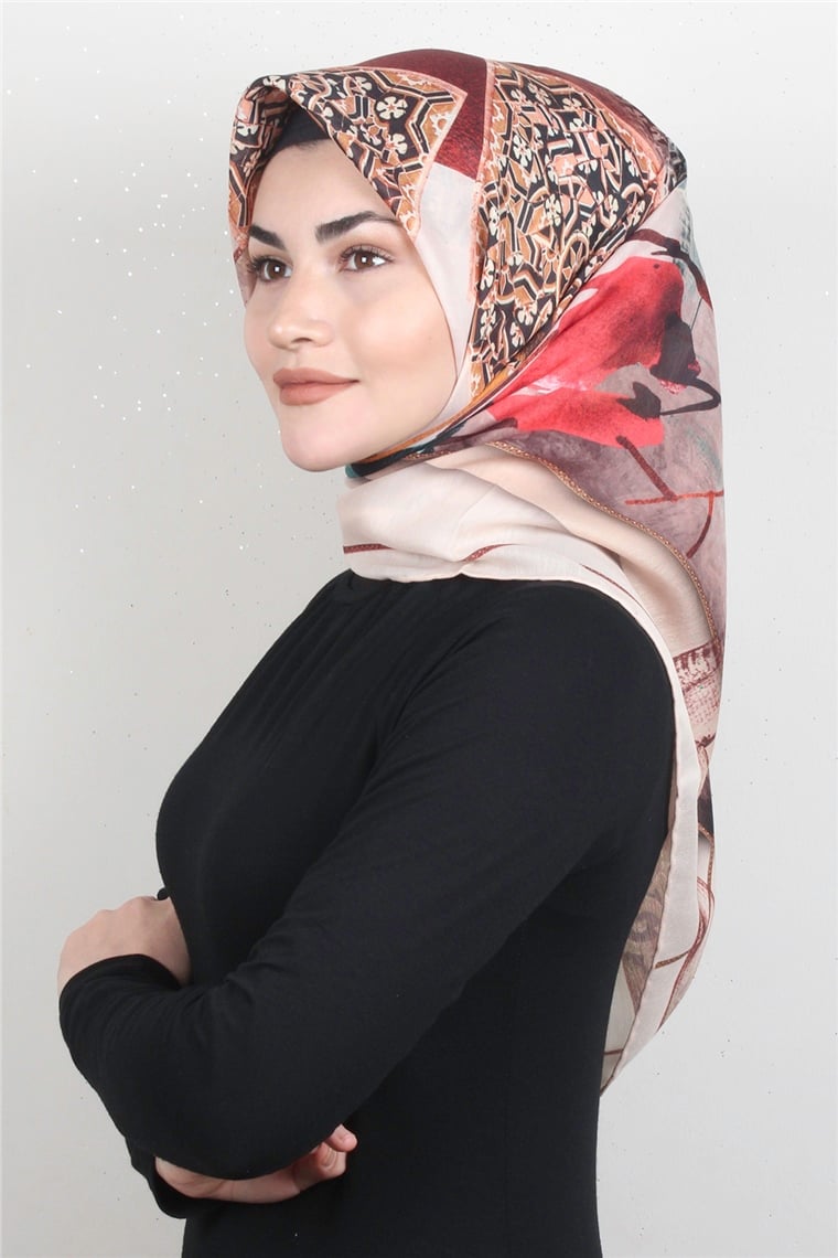 Pamuklu Soft Eşarp 3327-9 Ten Rengi