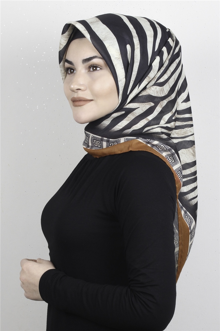 Pamuklu Soft Eşarp 3328-1 Zebra Kiremit