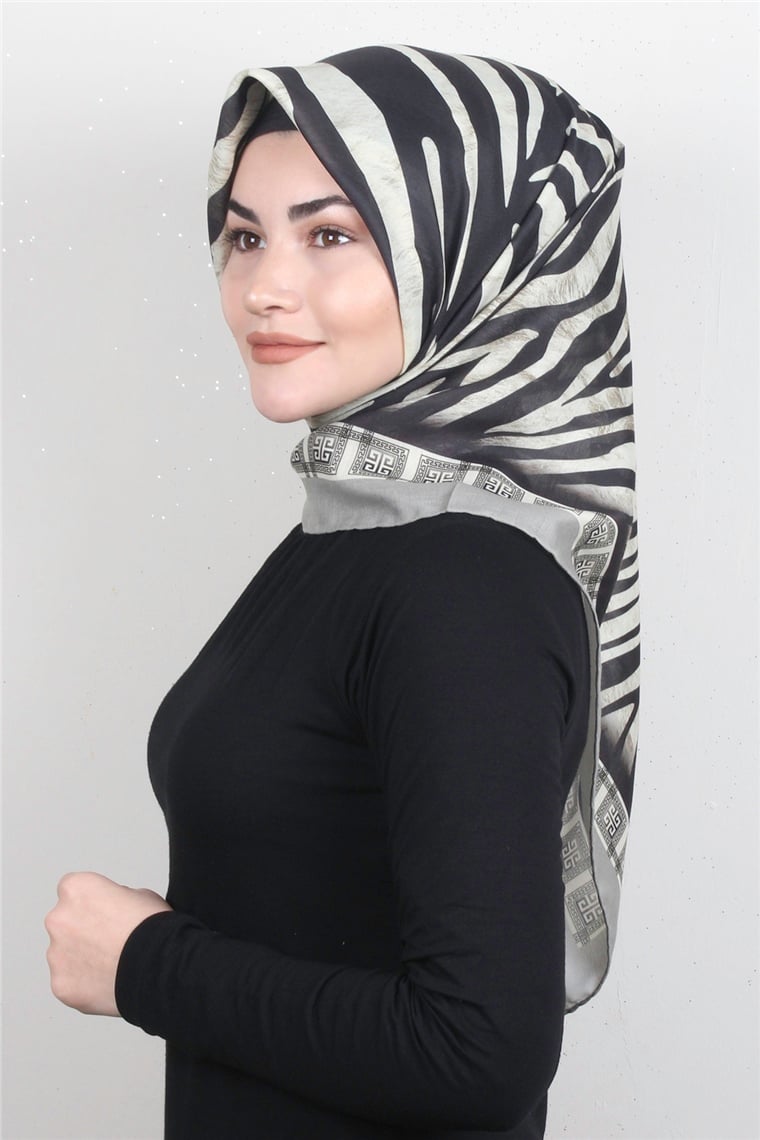 Pamuklu Soft Eşarp 3328-12 Zebra Su Yeşili