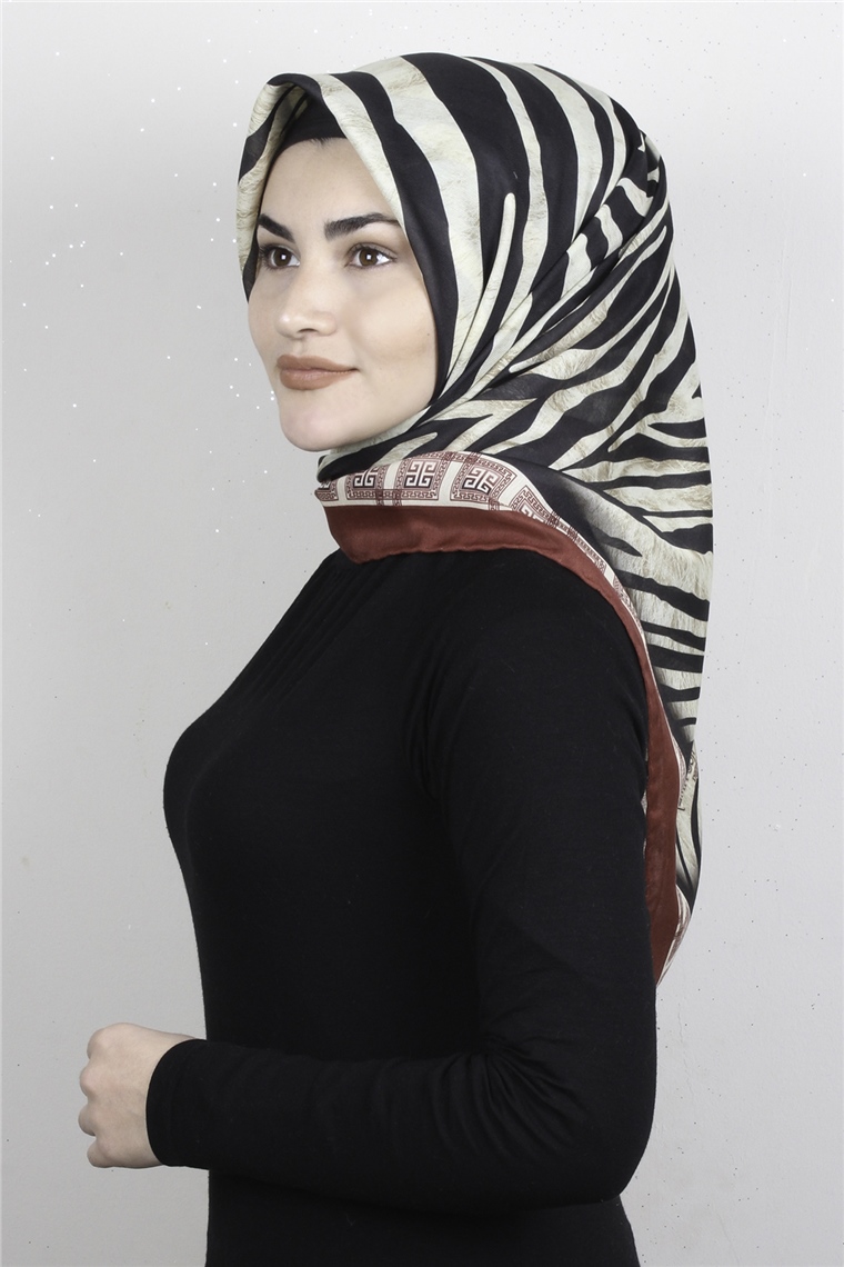Pamuklu Soft Eşarp 3328-15 Zebra Kiremit