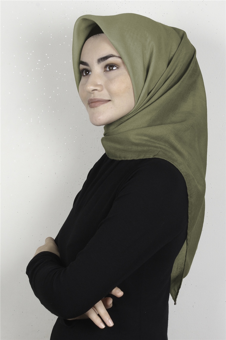 Pamuklu Soft Eşarp 3331-38 Yağ Yeşili