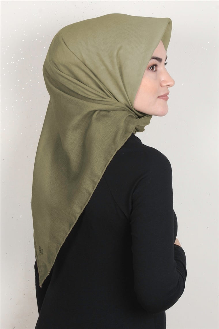 Pamuklu Soft Eşarp 3331-38 Yağ Yeşili