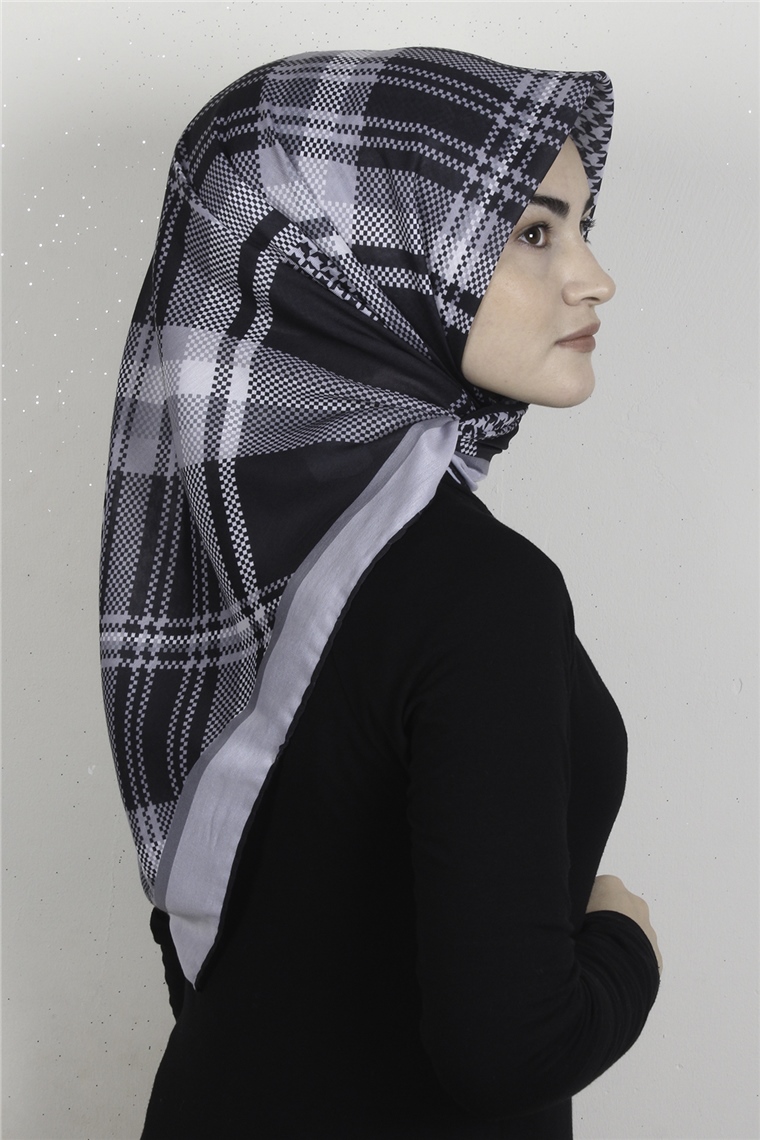 Pamuklu Soft Eşarp 3335-7 Siyah