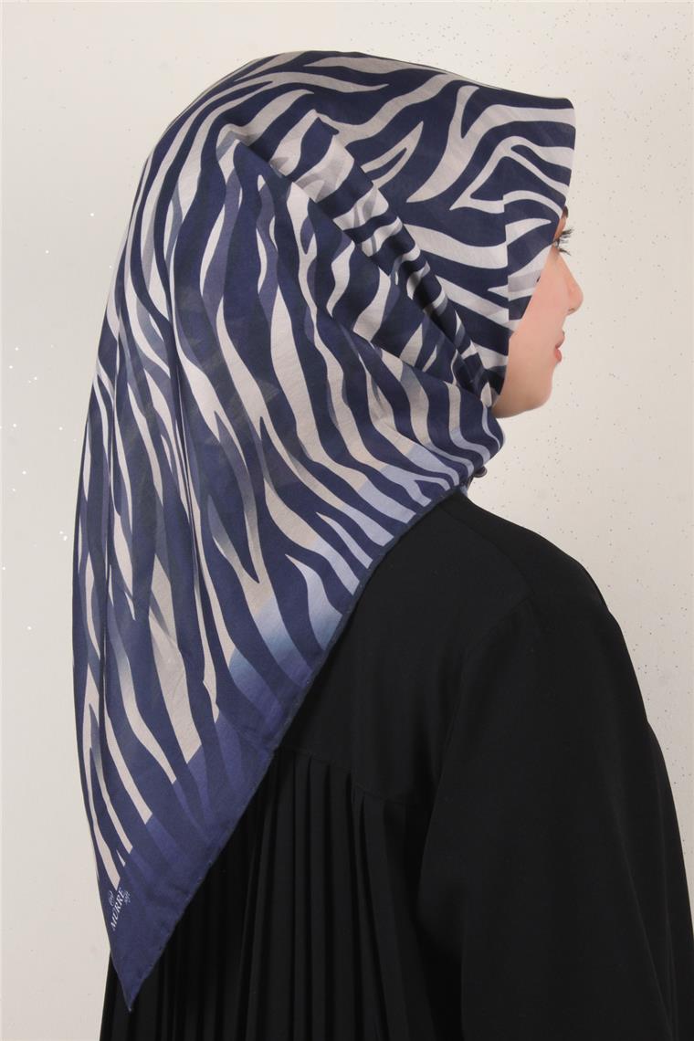 Pamuklu Soft Eşarp 3338-1 Lacivert