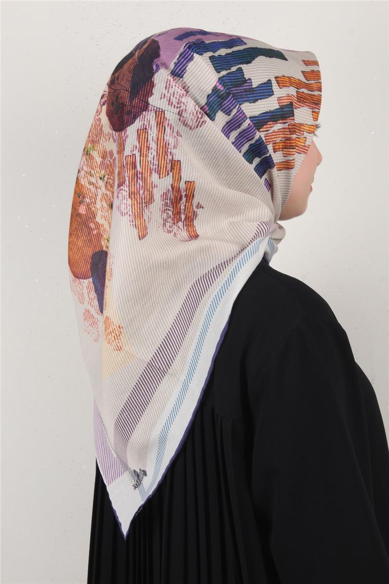 Pamuklu Soft Eşarp 3339-11 Mor