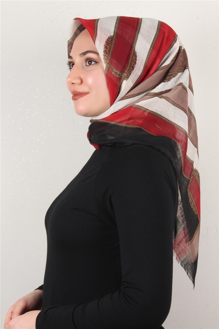 Pamuklu Trend Eşarp 9801-9 Kırmızı
