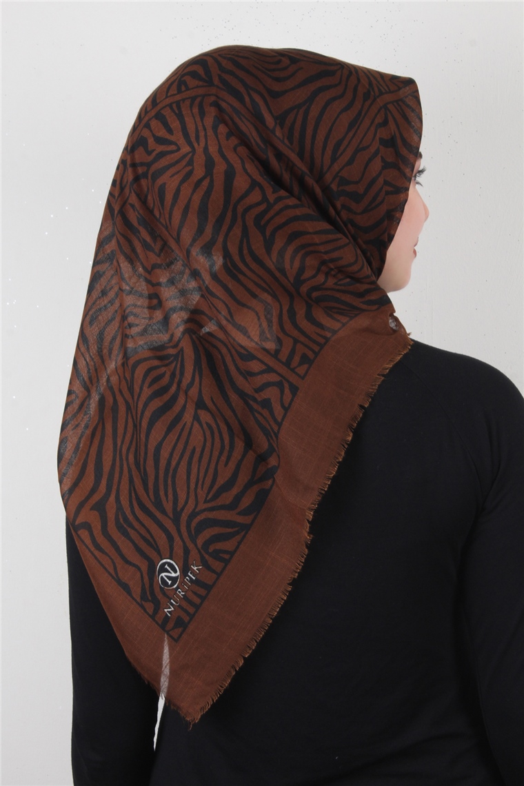 Pamuklu Trend Eşarp 9802-1 Kahverengi