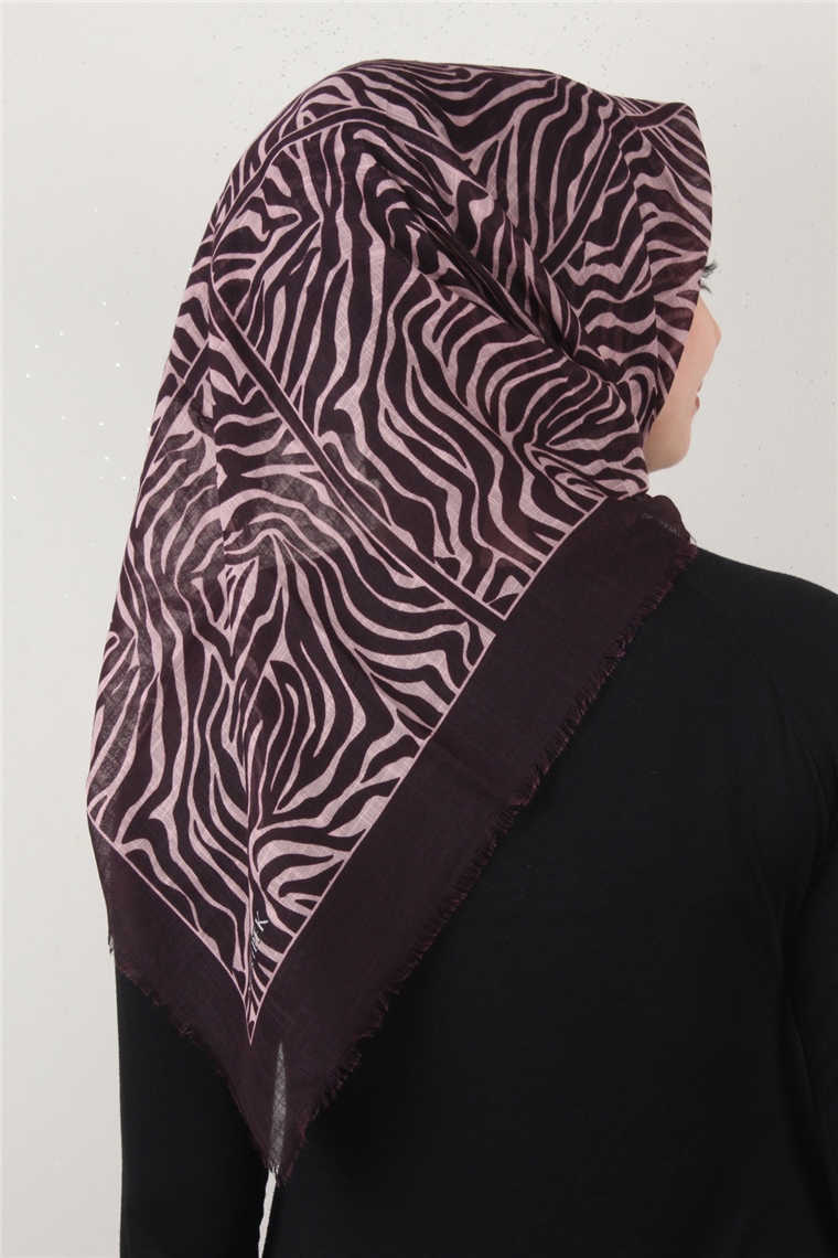 Pamuklu Trend Eşarp 9802-3 Mürdüm