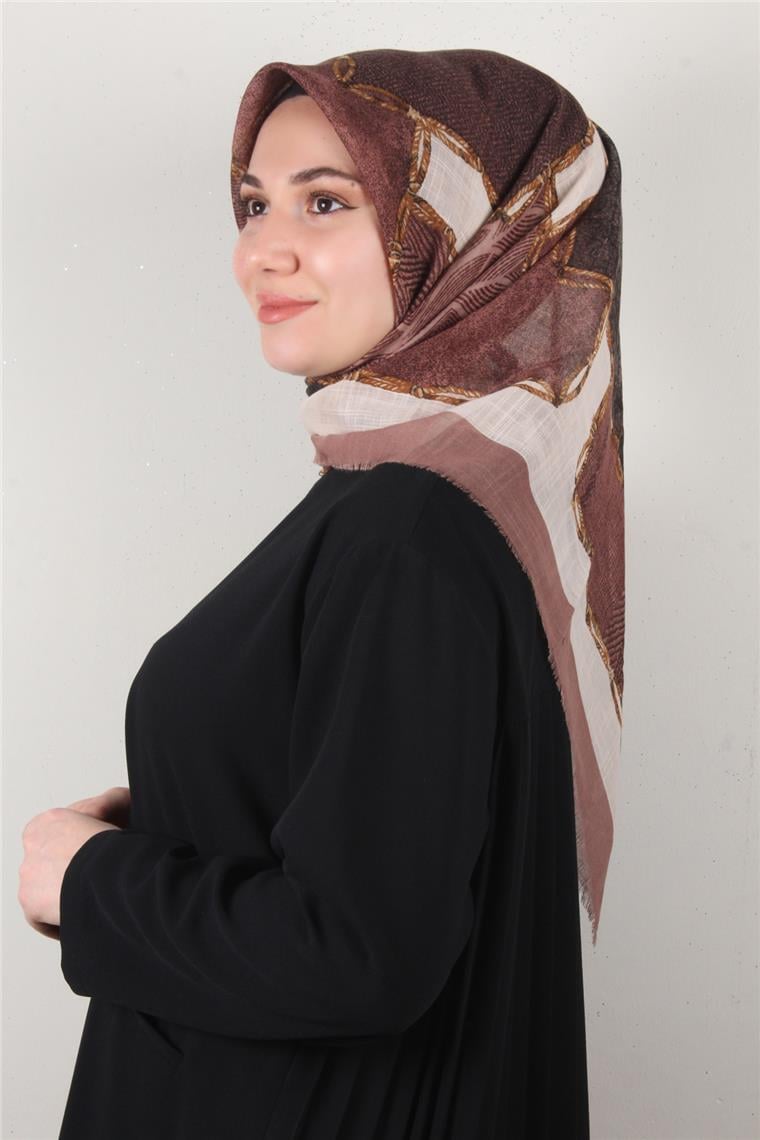 Pamuklu Trend Eşarp 9803-1 Koyu Pudra