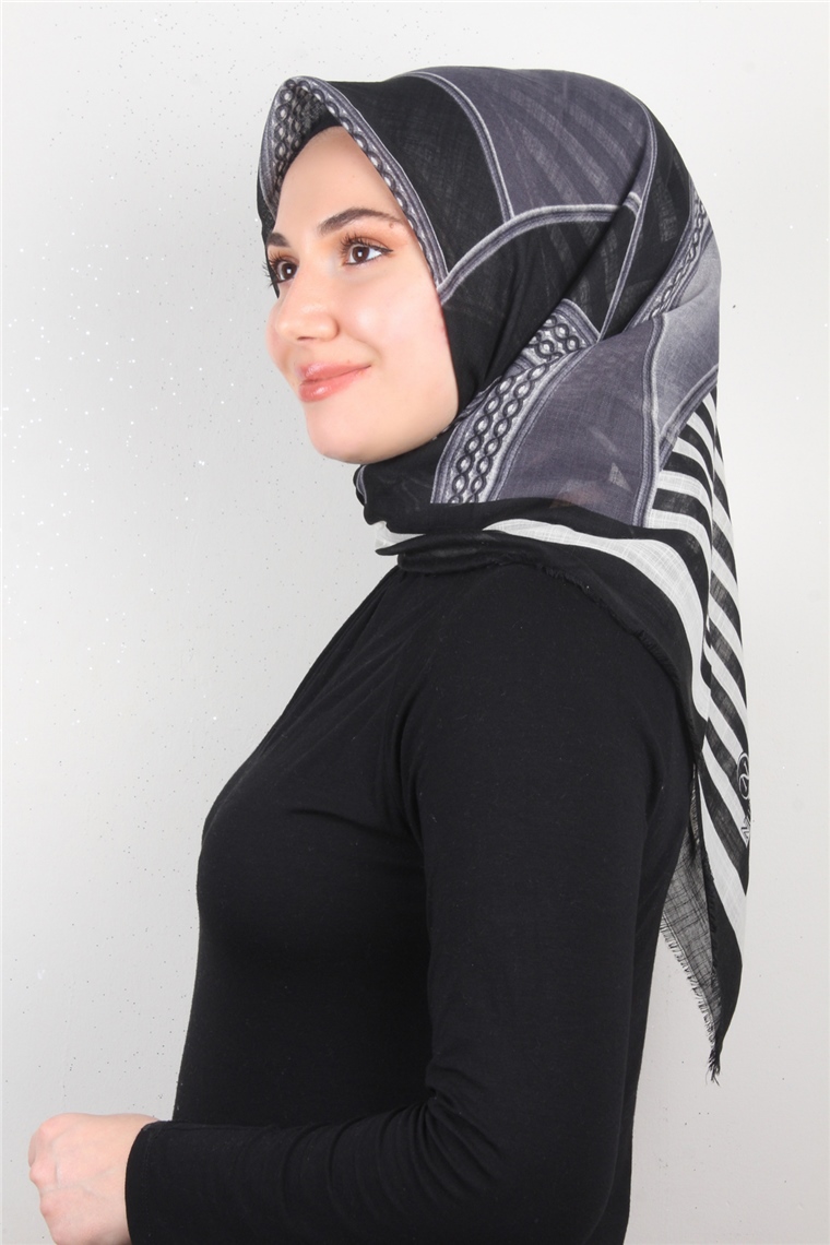 Pamuklu Trend Eşarp 9902-1 Füme