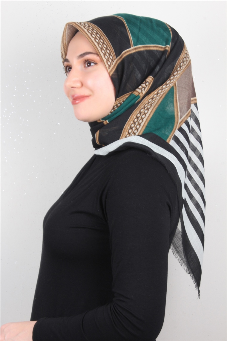 Pamuklu Trend Eşarp 9902-4 Zümrüt