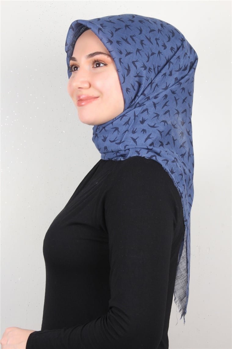 Pamuklu Trend Eşarp 9905-3 İndigo