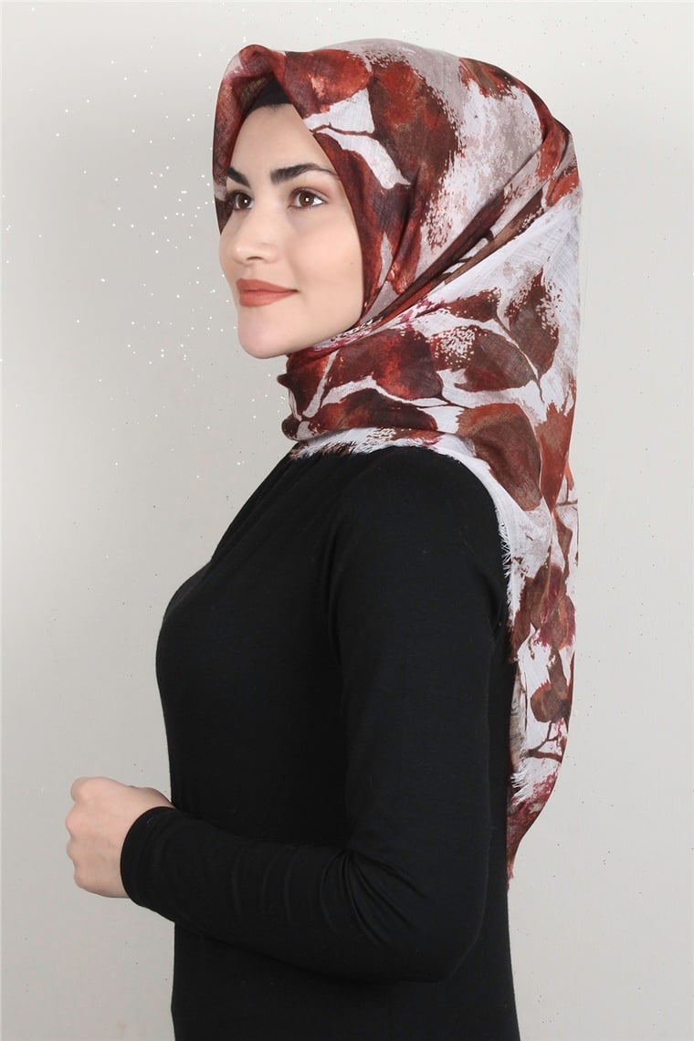 Pamuklu Trend Eşarp 9916-4 Kahverengi