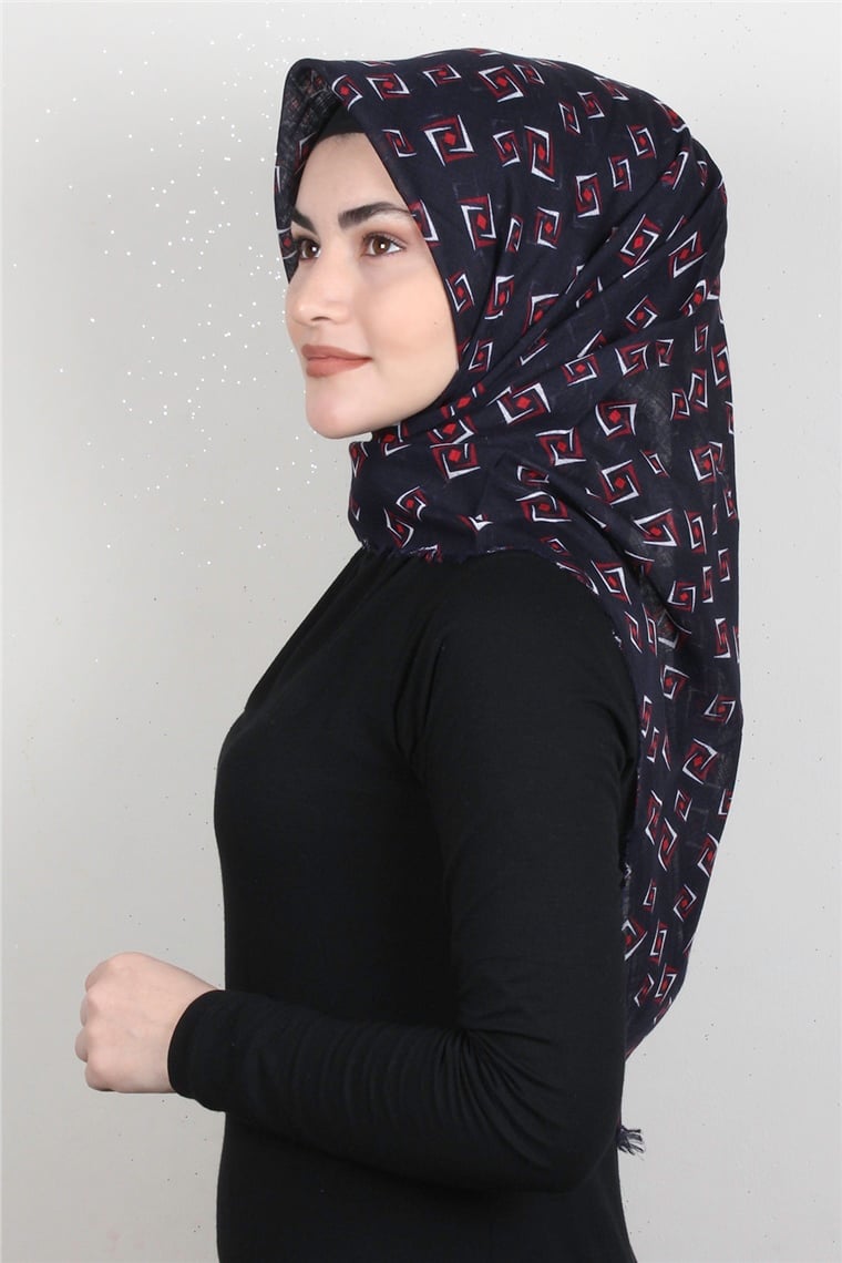 Pamuklu Trend Eşarp 9919-12 Lacivert