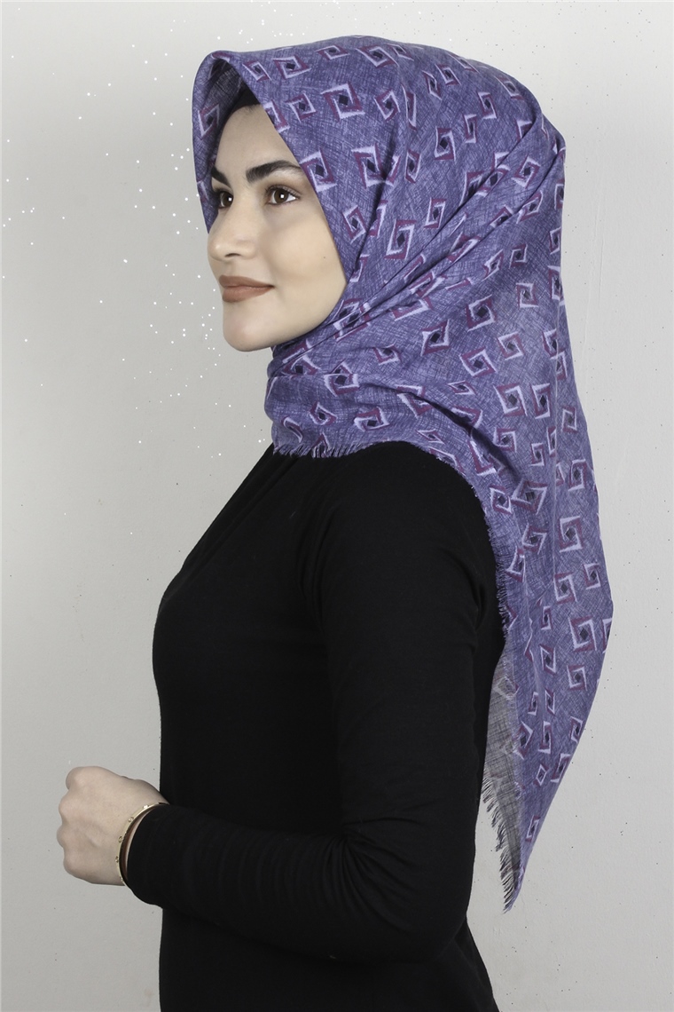 Pamuklu Trend Eşarp 9919-8 Mavi